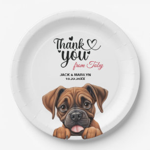 Assiettes En Carton Merci de chien de boxe