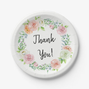 Assiettes En Carton Merci Floral Simplement Chic Favoriser