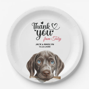 Assiettes En Carton Merci Mariage de chien Weimaraner
