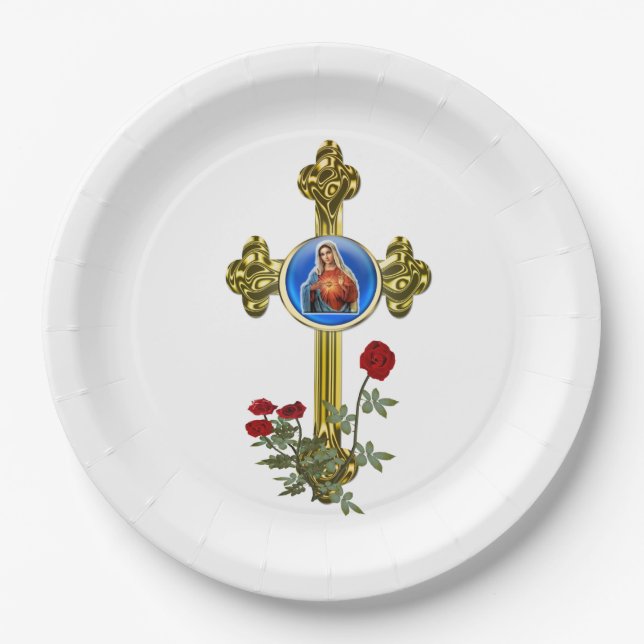 Assiettes En Carton Mère MAry (Devant)