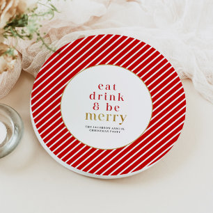 Assiettes En Carton MERI Rouge Manger Boire Soyez Joyeux Noël Vacances