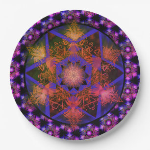 Assiettes En Carton Merkabah Mandala Motif