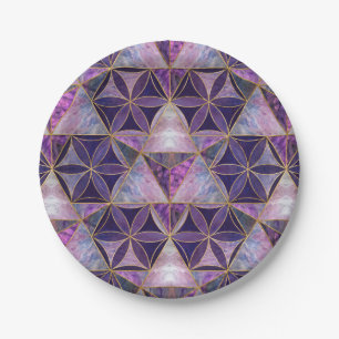 Assiettes En Carton Merkabah sur Fleur de vie motif
