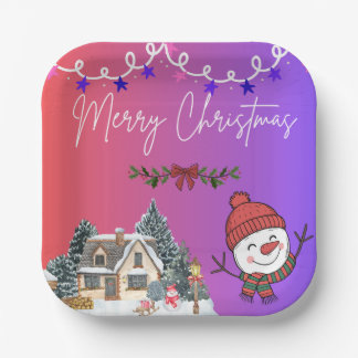 Assiettes En Carton Merry Christmas Paper Plates