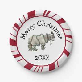 Assiettes En Carton Merry Christmas Shetland Pony Plates