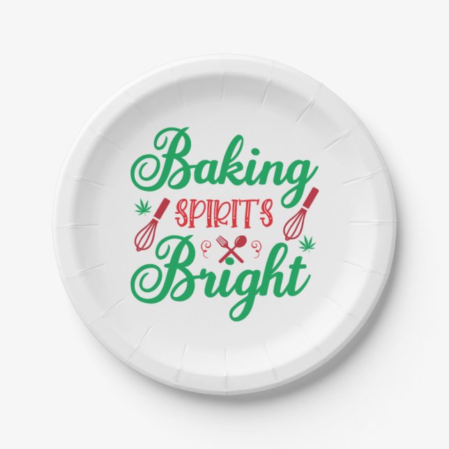 Assiettes En Carton Merry Xmas Baking Spiritueux (Devant)