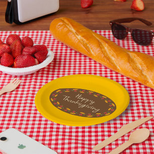 Assiettes En Carton Message bon thanksgiving