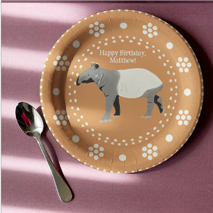 Assiettes En Carton Message personnalisé Tapir malais ou asiatique