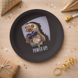 Assiettes En Carton Mettez-vous sous tension ! Drôle Cartoon Sloth Jou