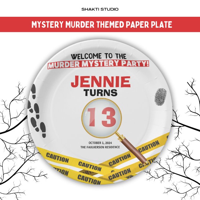 Assiettes En Carton Meurtre Mystère crime scène Halloween Anniversaire (Créateur téléchargé)