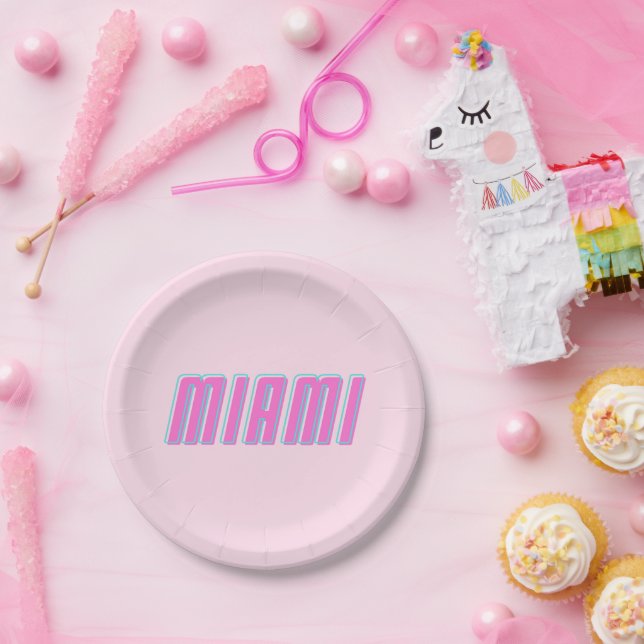 Assiettes En Carton Miami (Fête)