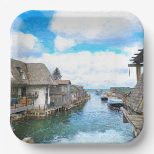 Assiettes En Carton Michigan Fish Town Painting
