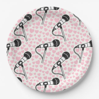 Assiettes En Carton Microphone Chanteur Musicien Mariage
