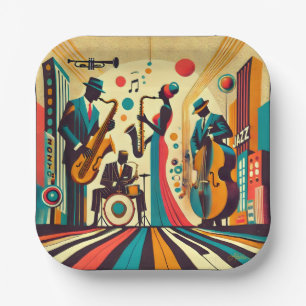 Assiettes En Carton Mid Century Jazz Age Quartet