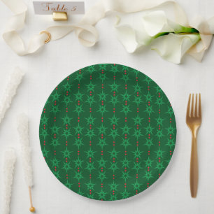 Assiettes En Carton Mid Mod Garland Green 9" Plaque papier
