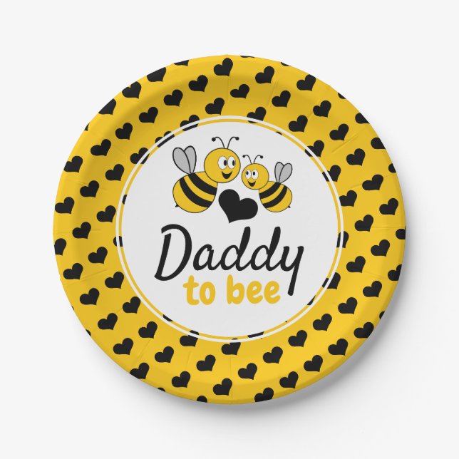 Assiettes En Carton Miel Bee, Baby shower (Devant)