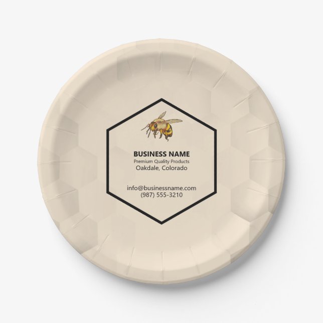 Assiettes En Carton Miel Échantillon de dégustation Abeille et Honeype (Devant)
