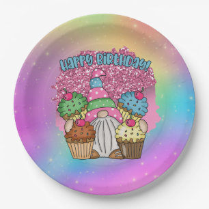 Assiettes En Carton mignon unisex Anniversaire gnome