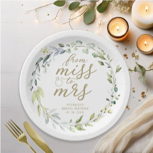 Assiettes En Carton Mignonne de Mademoiselle à Madame Papier de Mariag