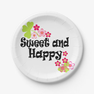 Assiettes En Carton Mignonne et heureuse