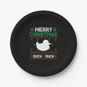 Assiettes En Carton Mignonne Kids Duck Vilain Tshirt de Noël