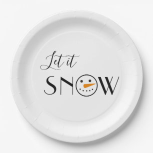 Assiettes En Carton Mignonne laissez-le neiger