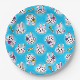 Assiettes En Carton Mignonne Motif lapin de Pâques