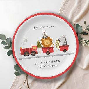 Assiettes En Carton Mignonne Red Woodland Animal Train N'Importe Quel 