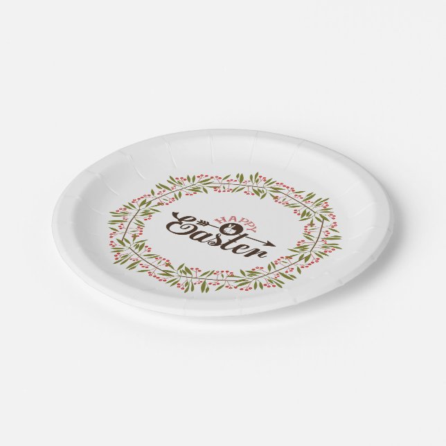 Assiettes En Carton Mignonne Serre Verte Et Rouge Et Lapin (Angle)