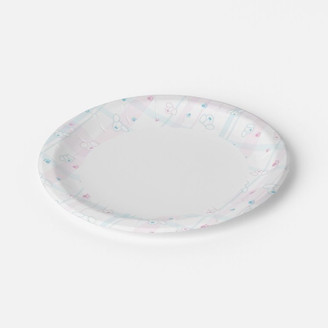 Assiettes En Carton Mignons motifs avec chiens (Angle)