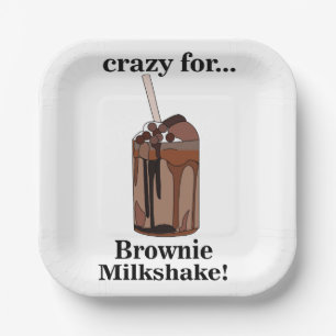 Assiettes En Carton Milkshake fou pour Brownie Milkshake Party