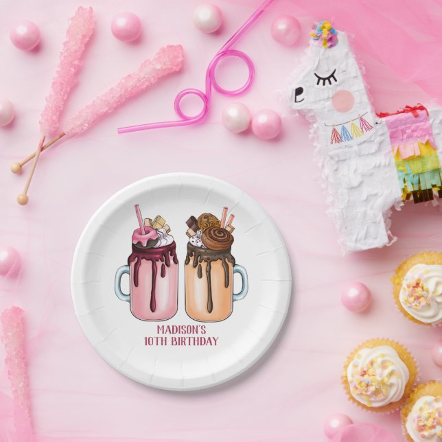 Assiettes En Carton Milkshakes extrêmes fête d'anniversaire (Fête)