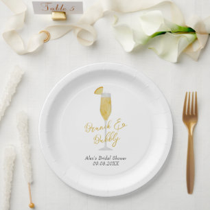 Assiettes En Carton Mimosa Brunch et Bubbly Fête des mariées