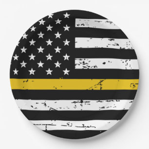 Assiettes En Carton Mince Gold Line 911 Police Dispatcher Party