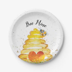 Assiettes En Carton Mine d'abeilles Valentine