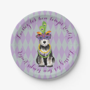 Assiettes En Carton Mini Schnauzer de mardi gras