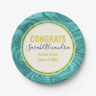 Assiettes En Carton Miniature marbrée Turquoise Turquoise Vague Grad P