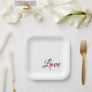 Assiettes En Carton Minimal Dotted Heart Design