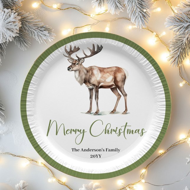 Assiettes En Carton Minimal Script Christmas Custom Family Name Plates (Minimal Script Christmas Custom Family Name Plates)