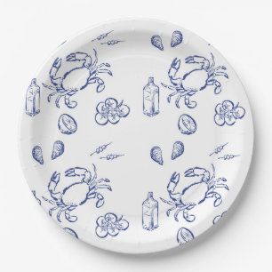 Assiettes En Carton Minimalisme des aliments marins