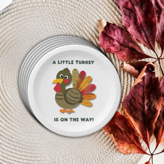 Assiettes En Carton Minimalist Little Turkey Baby Shower