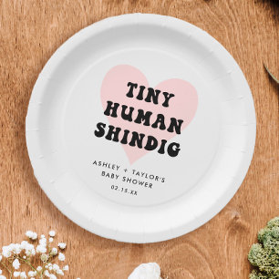 Assiettes En Carton Minuscule Baby shower moderne Humain Shindig