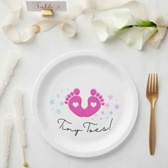 Assiettes En Carton Minuscules orteils (Mariage)