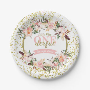 Assiettes En Carton Miss ONEderful Birthday Plates