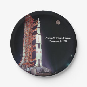 Assiettes En Carton Mission Apollo 17 Moon