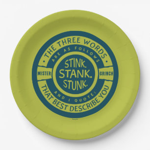 Assiettes En Carton Mister Grinch Citation Stink Stank Stunk
