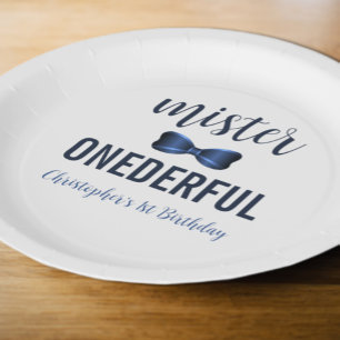 Assiettes En Carton Mister Onederful Bow Cravate 1er anniversaire