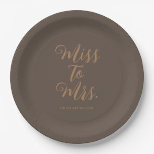 Assiettes En Carton Mlle à Mme Fête des mariées moderne