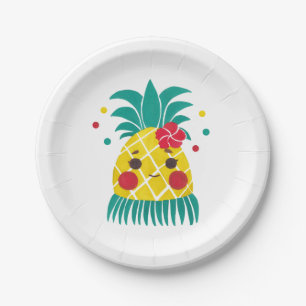 Assiettes En Carton Mlle Hawaiian Pineapple