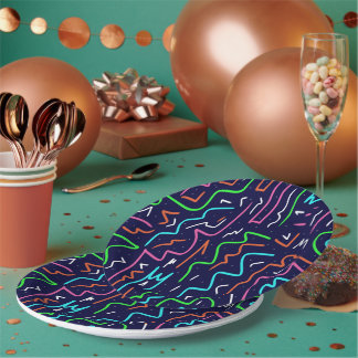Assiettes En Carton Modèle d'âge spatial - Impression Abstraite